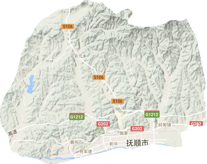 順城區(qū)地形圖