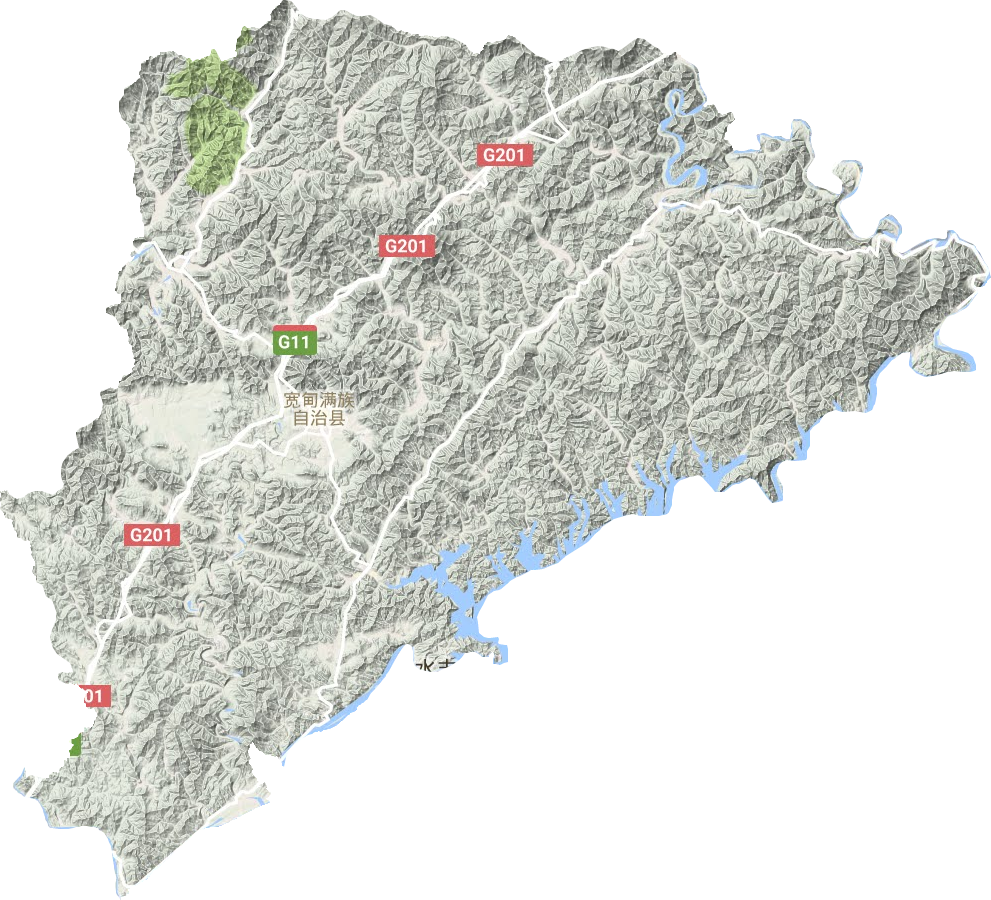 寬甸滿族自治縣地形圖