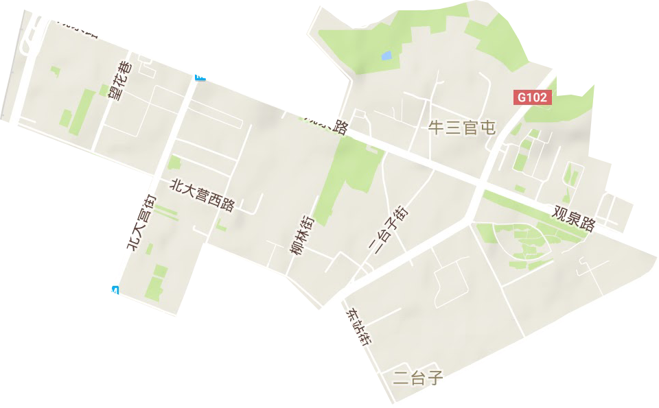 二臺子街道地形圖