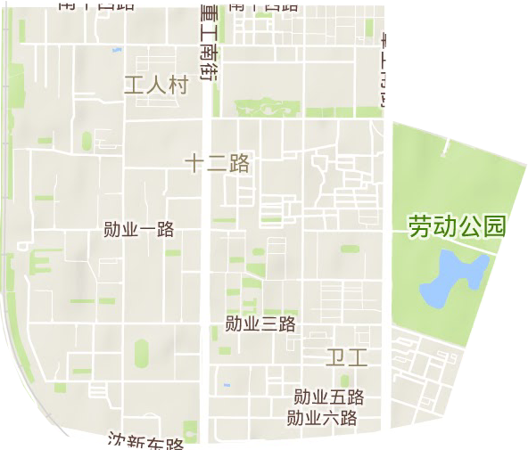 工人村街道地形圖