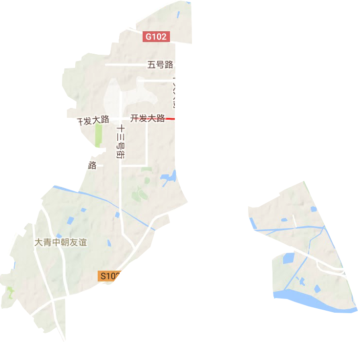 大青中朝友誼街道地形圖