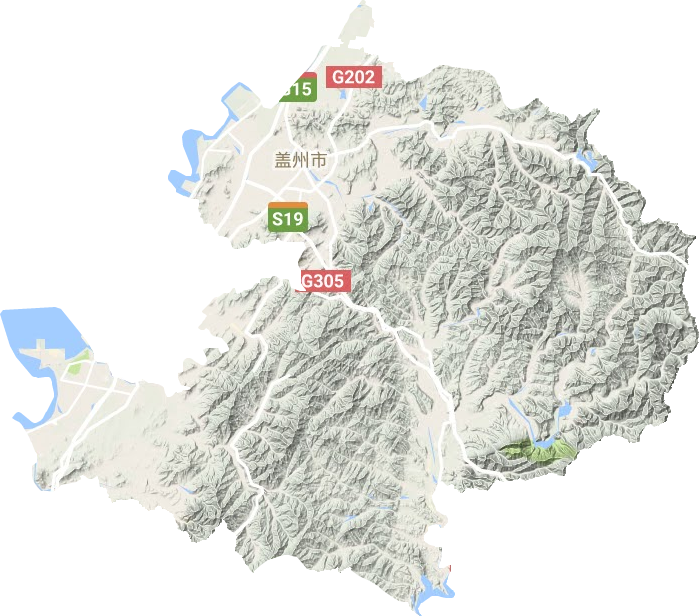 蓋州市地形圖