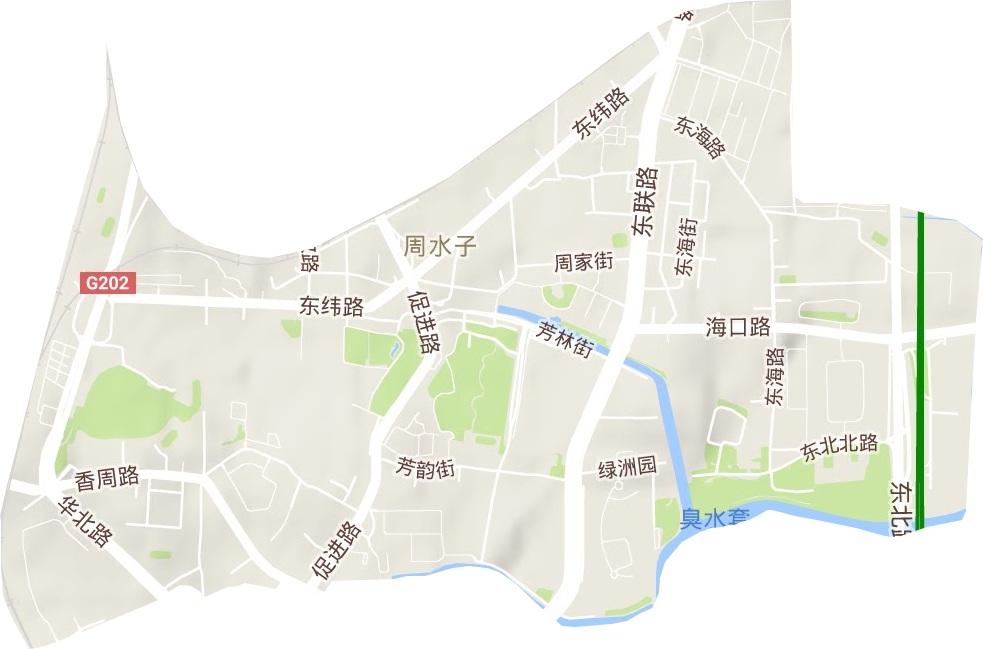 周水子街道地形圖