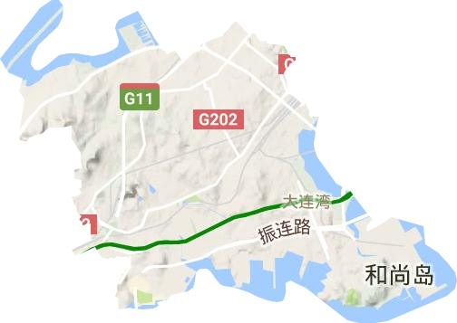 大連灣街道地形圖