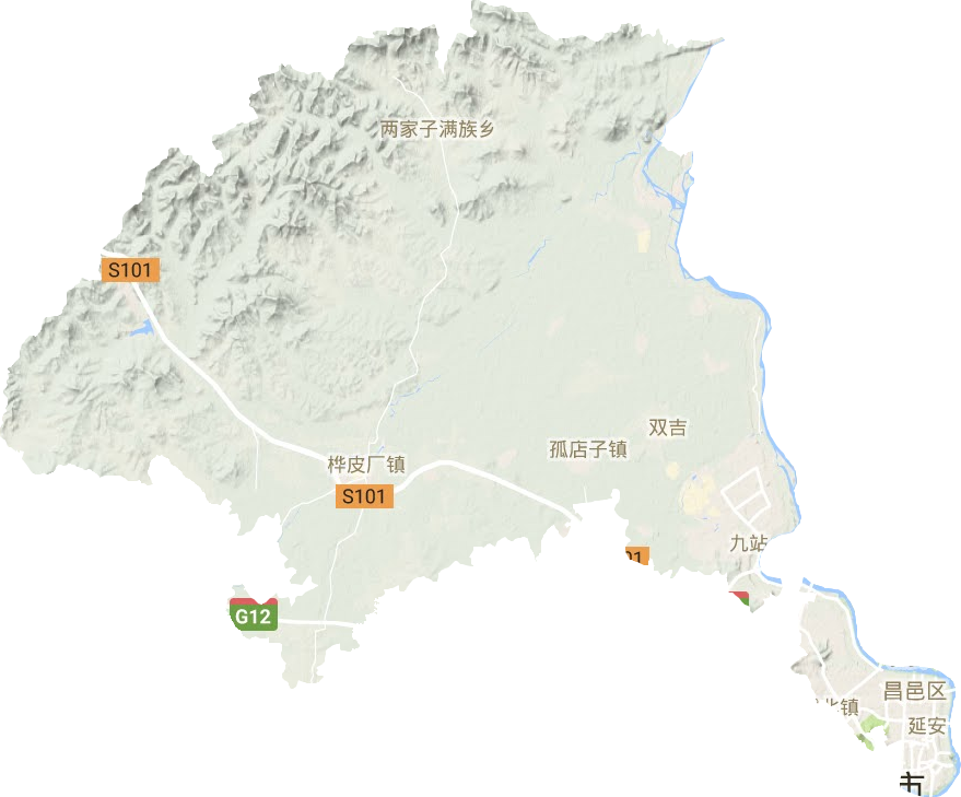 昌邑區地形圖