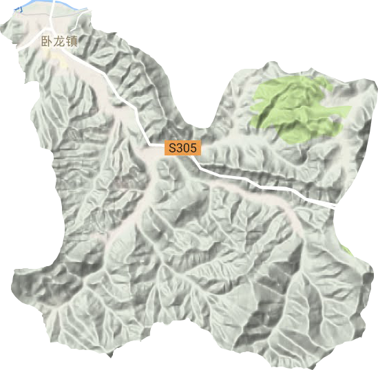 臥龍街道地形圖