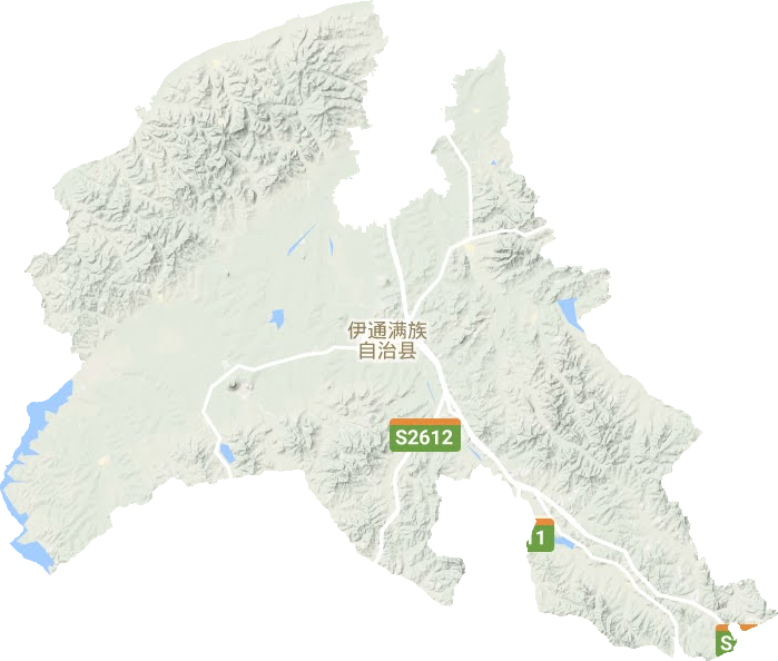 伊通滿族自治縣地形圖