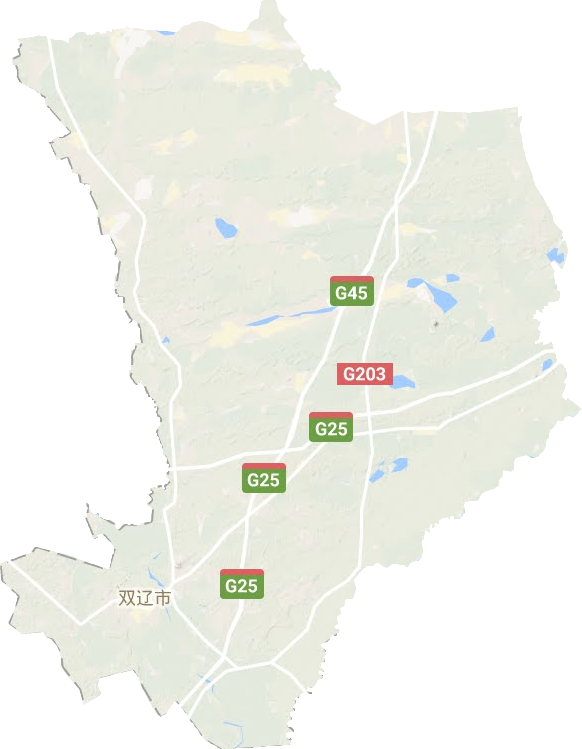 雙遼市地形圖