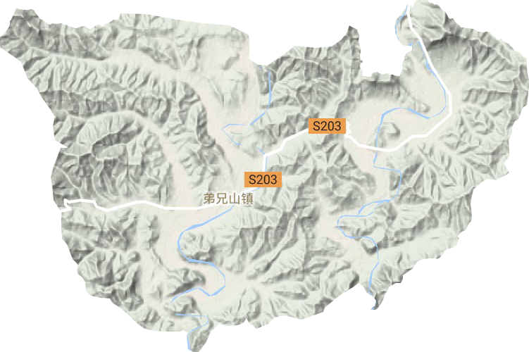 弟兄山鎮地形圖