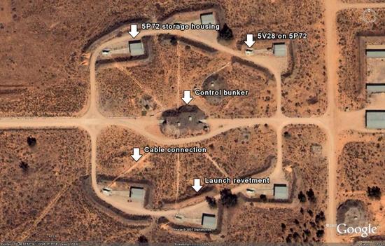 S-200遠程防空導彈的陣地衛星照片。
